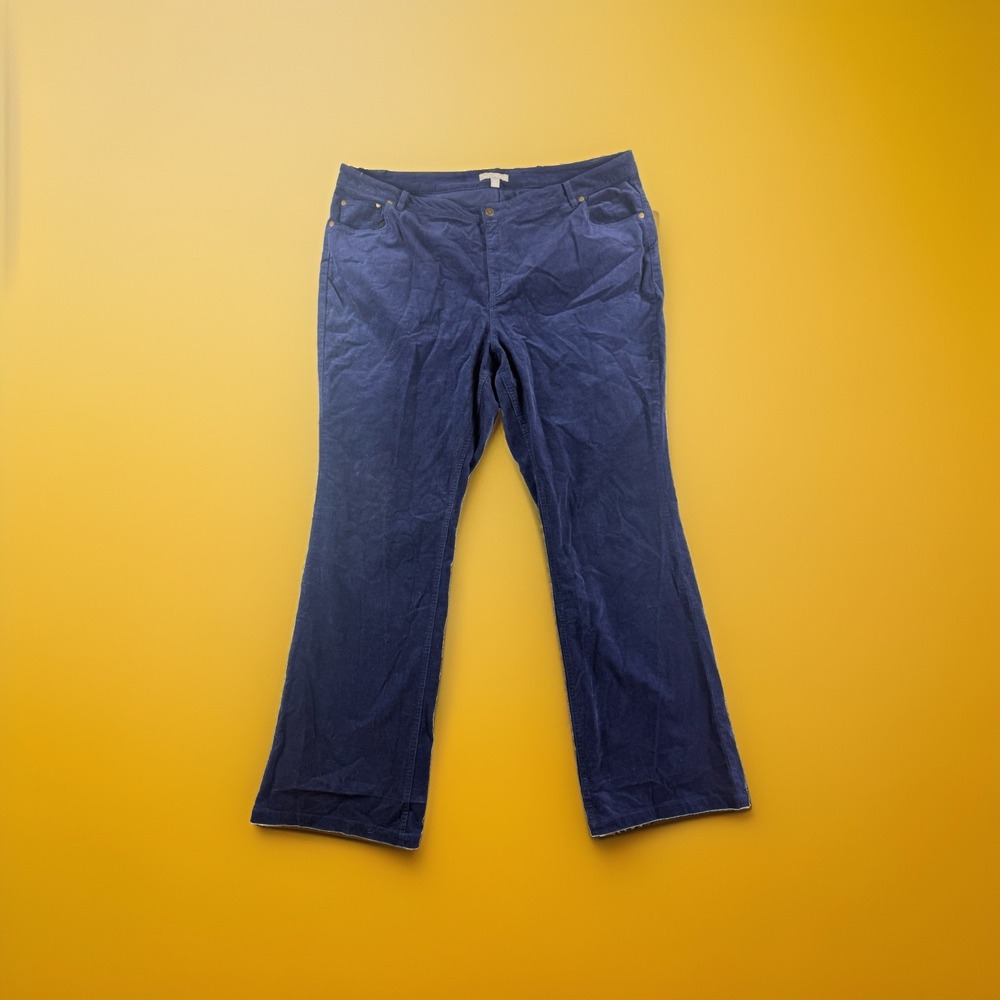 Woman Within brand blue corduroy style‎ pants, women's 24W tall